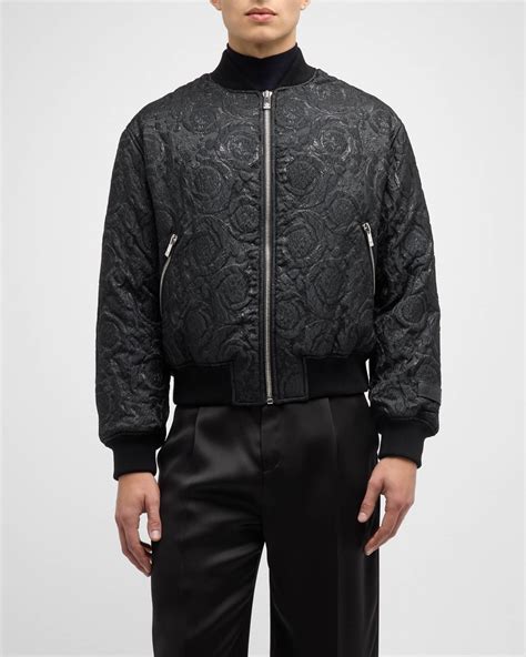 bomber versace pelle|Versace Men's Baroque Lurex Jacquard Bomber Jacket.